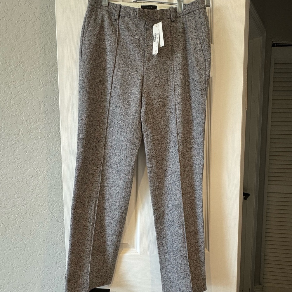 NEW WITH TAGS J.Crew Gray Speckled Thread Crop Donegal Wool Pants- Size 2